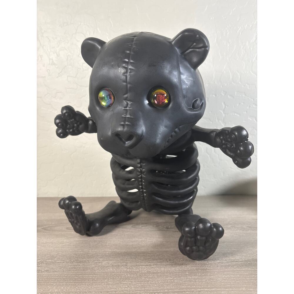 Halloween Skeleton Teddy Bear Decoration Prop Plastic‎ Blow Mold 14” Rare HTF